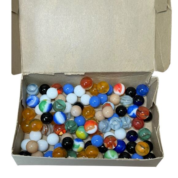 Marbles Collection Lot 100 Solid Vintage Various Sizes Colors Swirls Mixed 1lb - Picture 7 of 8